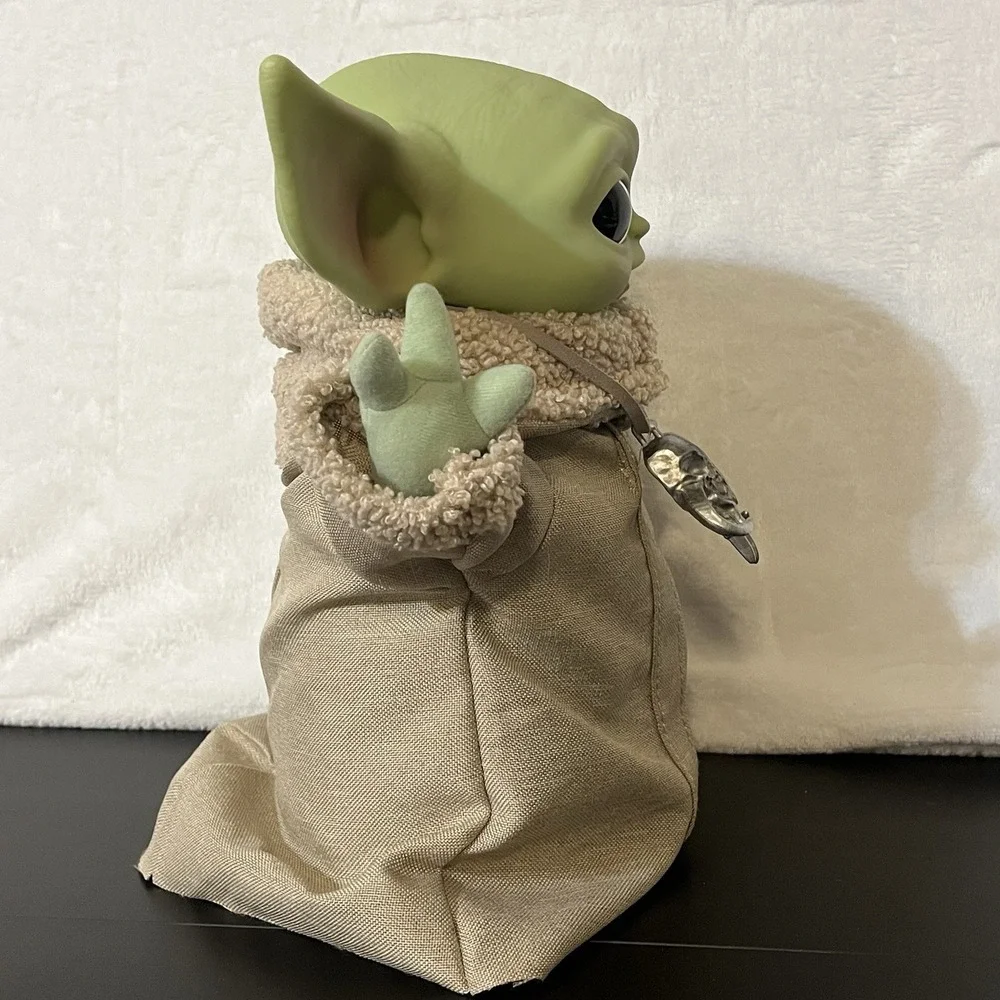 Baby Yoda Plush Toy Doll w/ Beige Outfit & Necklace Office Decor Mattel 2021 12